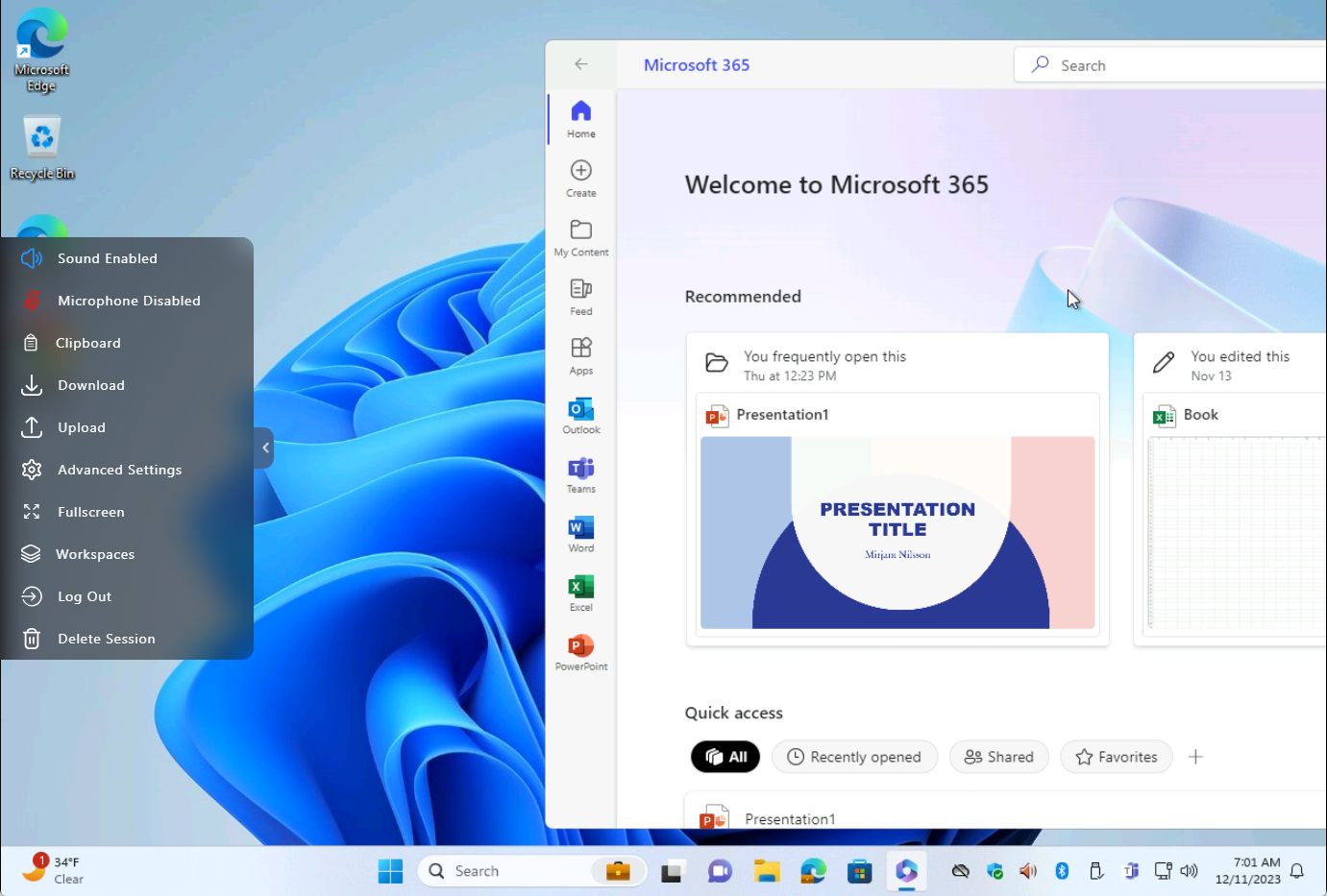 screenshot of Kasm Workspaces